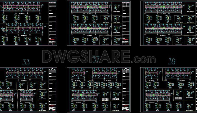 358. Free Download of Structural CAD Drawings for 11.7m x 15.3m Reinforced Concrete Townhouse (2)