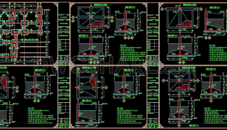 359. Free Download of Structural CAD Drawings for 15.5m x 16m Reinforced Concrete Townhouse (4)