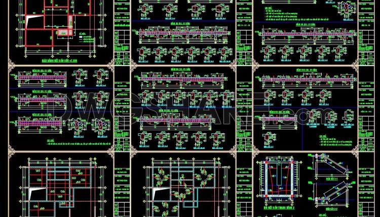 359. Free Download of Structural CAD Drawings for 15.5m x 16m Reinforced Concrete Townhouse (1)