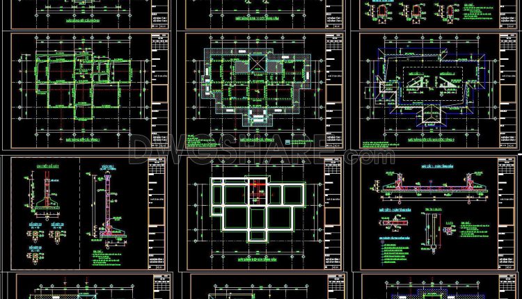 360. Free Download of Structural CAD Drawings for 12.1m x 19.5m Reinforced Concrete Townhouse (5)
