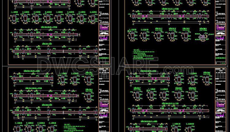 360. Free Download of Structural CAD Drawings for 12.1m x 19.5m Reinforced Concrete Townhouse (3)