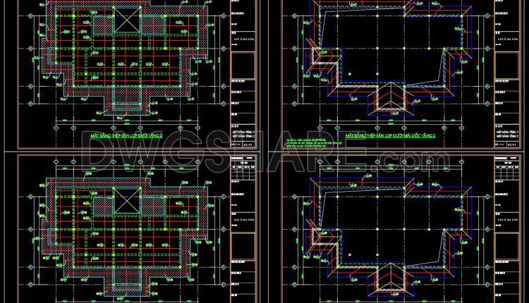 360. Free Download of Structural CAD Drawings for 12.1m x 19.5m Reinforced Concrete Townhouse (2)