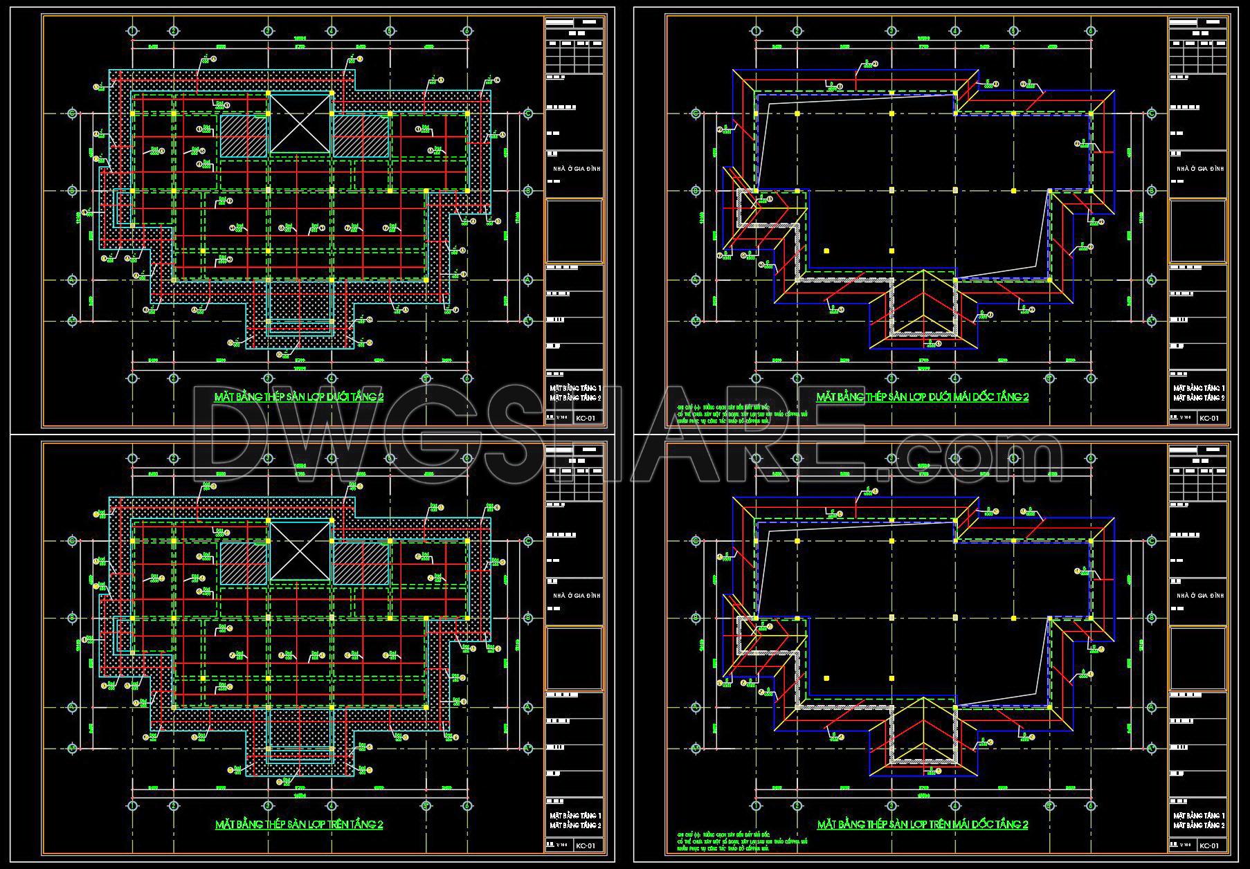360. Free Download of Structural CAD Drawings for 12.1m x 19.5m Reinforced Concrete Townhouse (4)