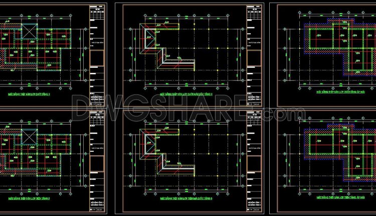 360. Free Download of Structural CAD Drawings for 12.1m x 19.5m Reinforced Concrete Townhouse (1)