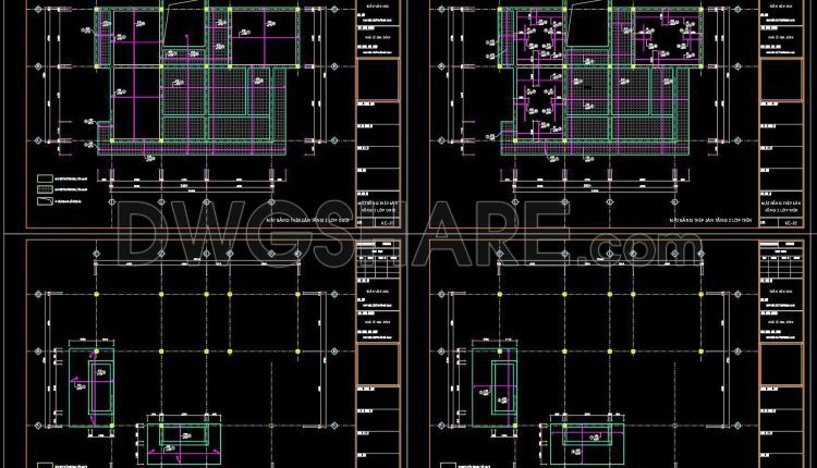 361. Free Download of Structural CAD Drawings for 8.7m x 13.2m Reinforced Concrete Townhouse (1)