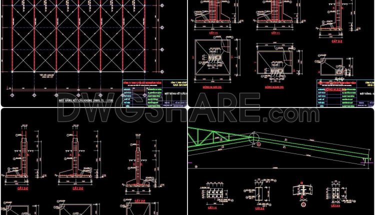 362. Download Structural CAD Drawing of Factory with Dimensions 28m x 36m (1)