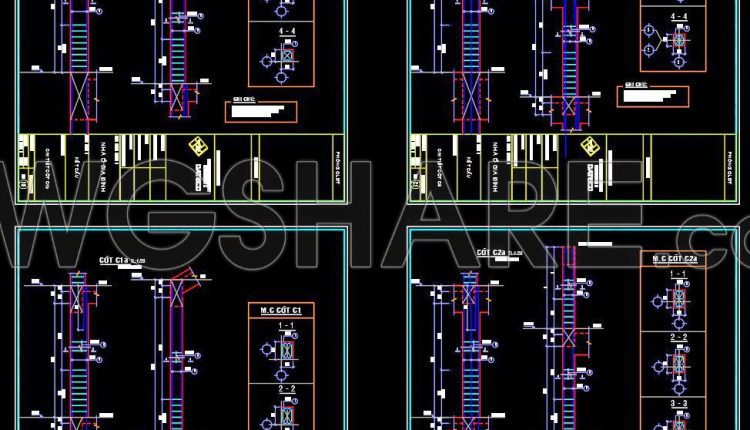 363. Free Download of Structural CAD Drawings for 7.5m x 13.5m Reinforced Concrete Townhouse (3)