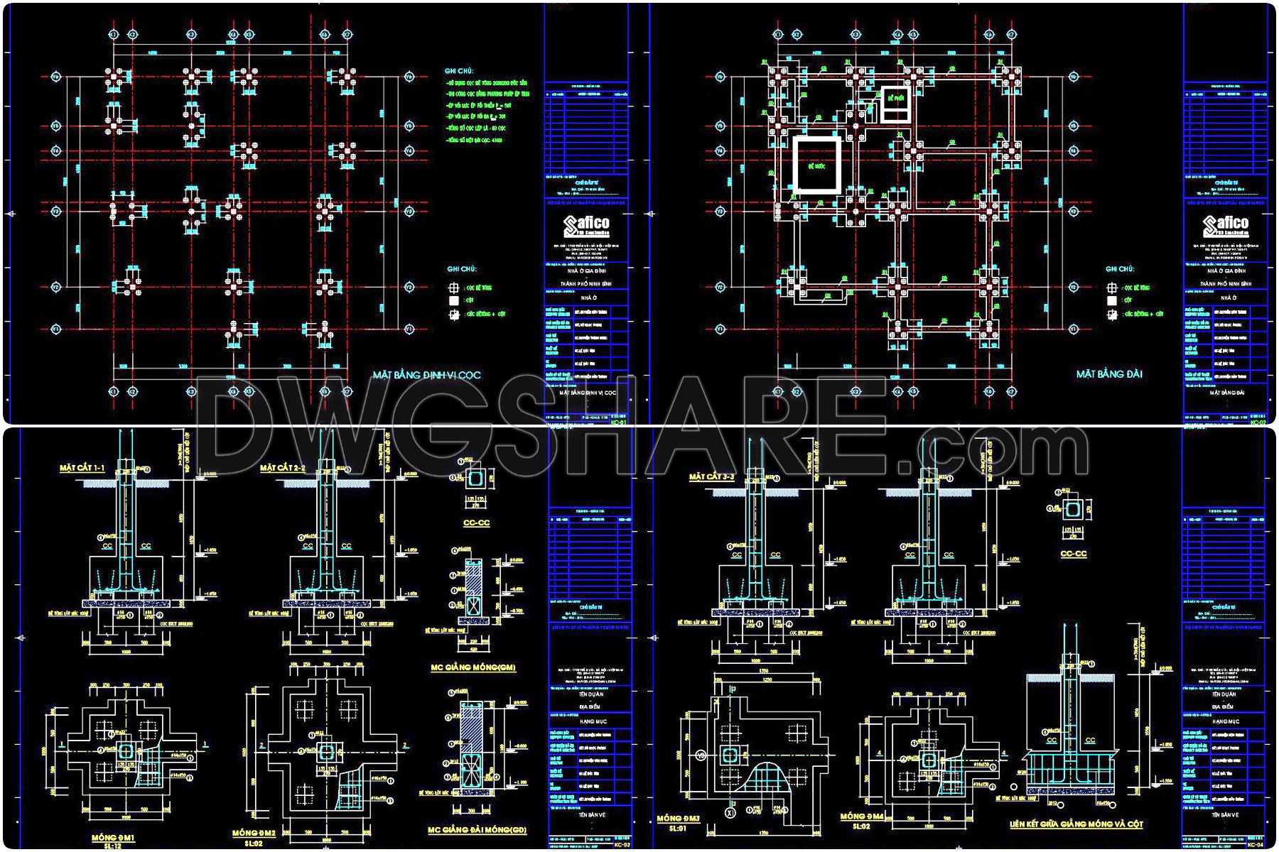 364. Free Download of Structural CAD Drawings for 11m x 12m Reinforced Concrete Townhouse (1)