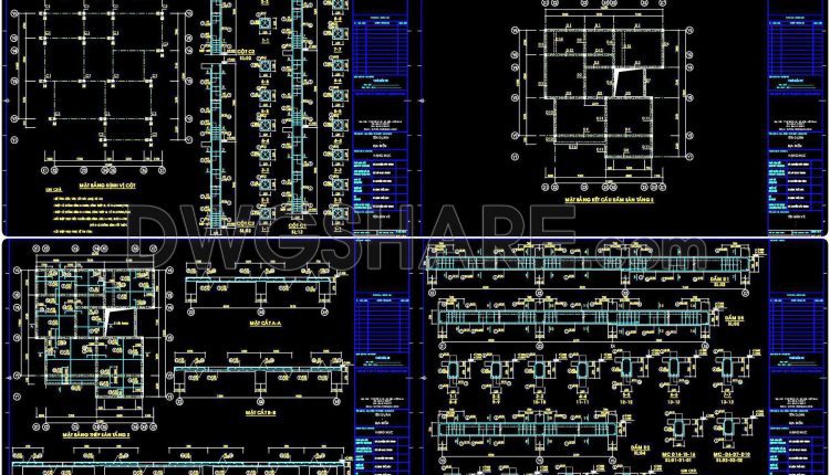 364. Free Download of Structural CAD Drawings for 11m x 12m Reinforced Concrete Townhouse (1)