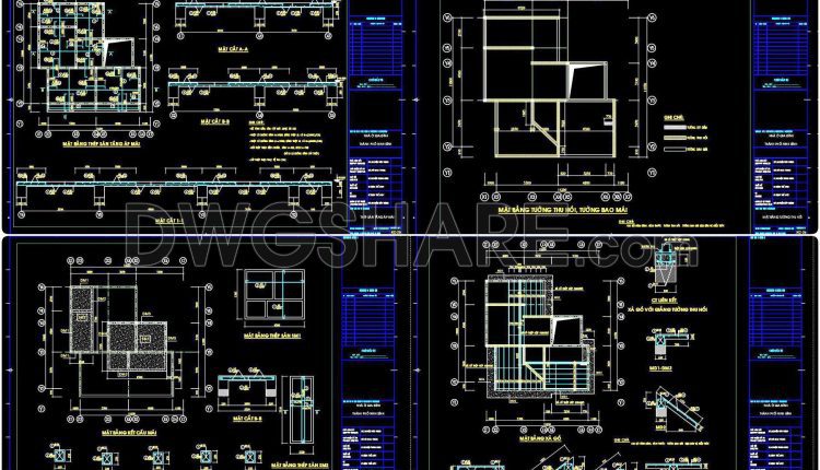364. Free Download of Structural CAD Drawings for 11m x 12m Reinforced Concrete Townhouse (5)