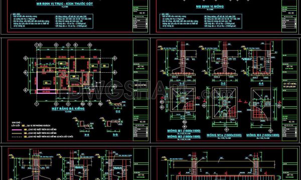 365. Free Download of Structural CAD Drawings for 9m x 15m Reinforced Concrete Townhouse