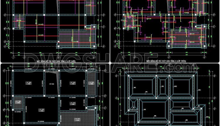 367. Free Download of Structural CAD Drawings for 9.5m x 11.5m Reinforced Concrete Townhouse (2)
