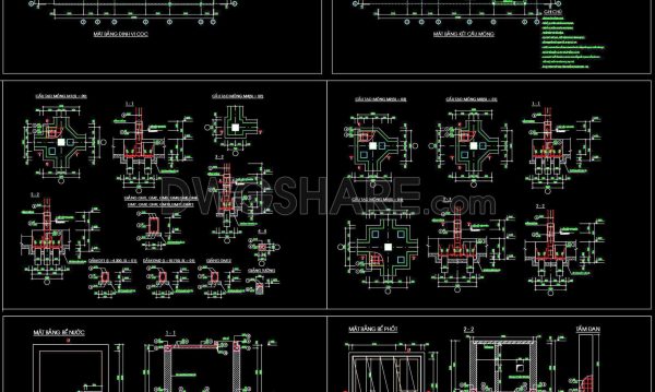 370. Free Download of Structural CAD Drawings for 15m x 20m Reinforced Concrete Townhouse