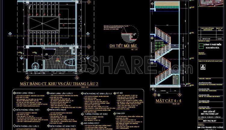 382. Free Download 2-Storey Townhouse CAD Drawings – Staircase & Toilet Detail Plans (2)