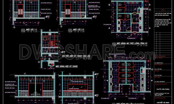 433. Public Restroom CAD Detail Drawings Free Download