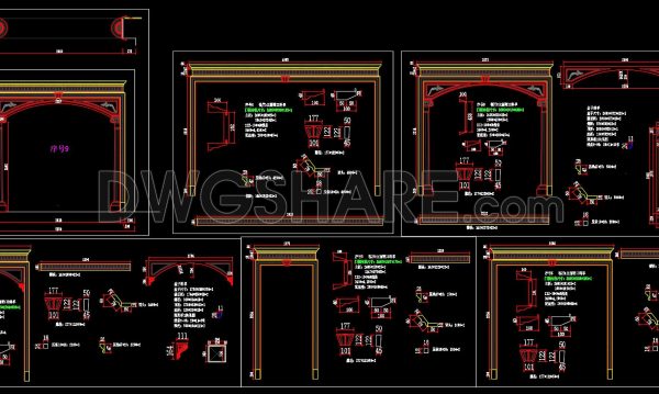 448. Download Detailed CAD Drawings of Classical Decorative Gate and Column System