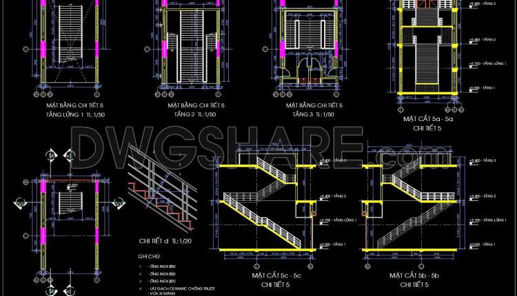 451. Free CAD drawings – Emergency staircases for 18‑story building (4)