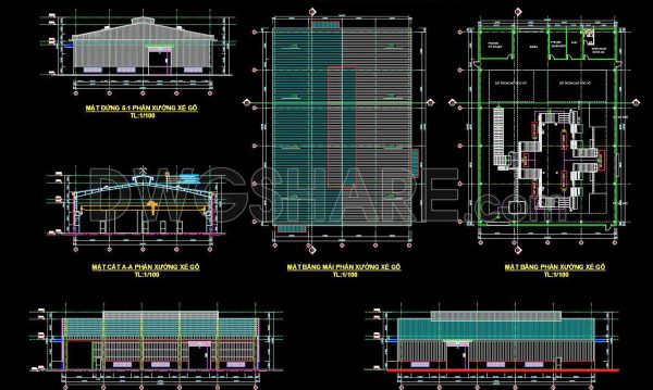 56. Free download wood factory architectural drawing AutoCAD DWG