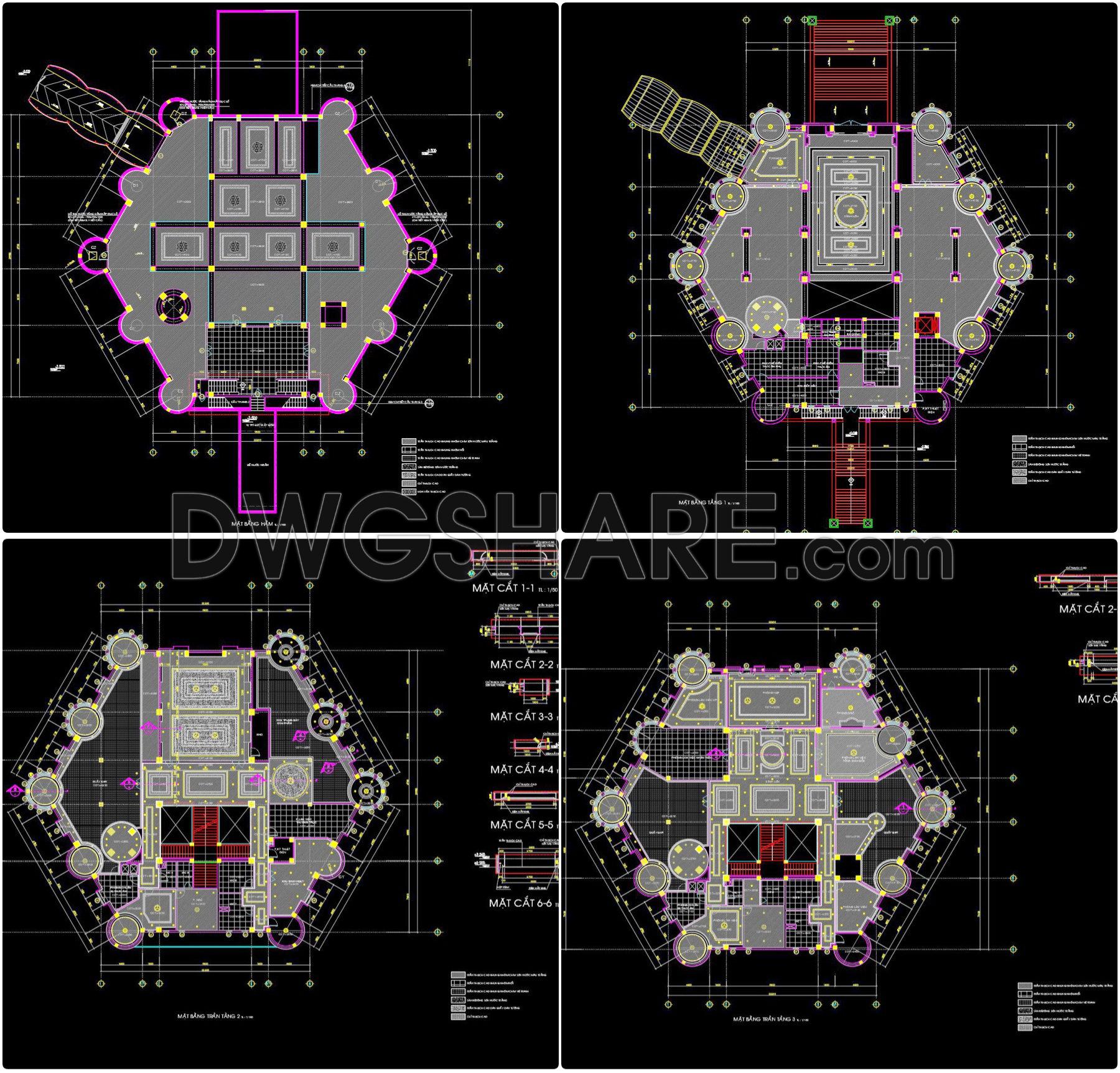 57. Free Download Architectural Drawings of the Disneyland Palace – AutoCAD DWG (1)