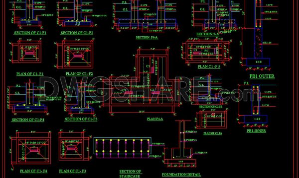 8 months ago
                

                
             371654. Structural Foundation Reinforced Concrete Sections – CAD Drawing DWG