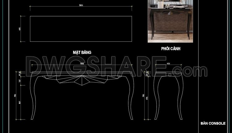 70. Free Access to Living Room Console Table CAD Drawings (1)