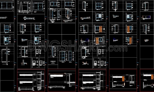 780. Free CAD Drawings – Doors, Windows, Glass Partitions for High-Rise Buildings
