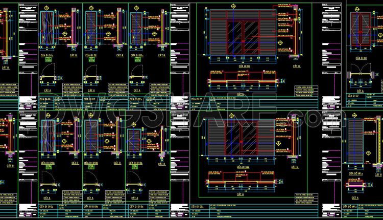 781. Free Download CAD Drawings of Door and Window Details – Complete AutoCAD DWG Files (2)