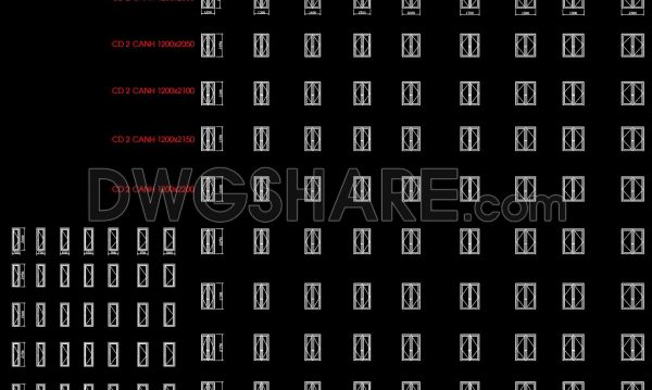 800. Free Download – Detailed CAD Collection of Aluminum Glass Frame Door Designs