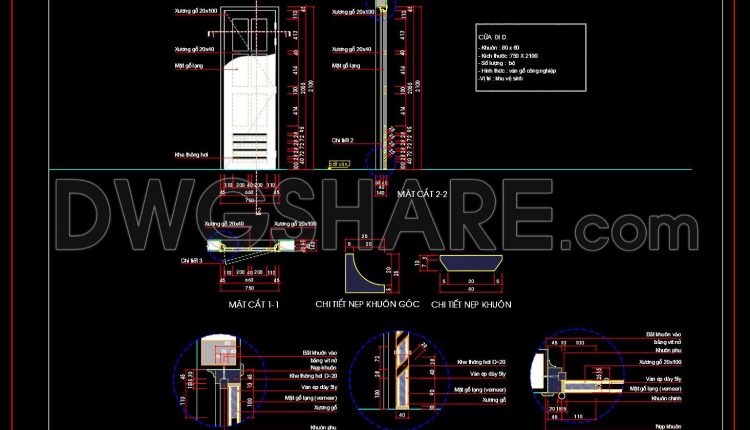 802. Free CAD drawings of restroom doors with wooden louvered panels (1)
