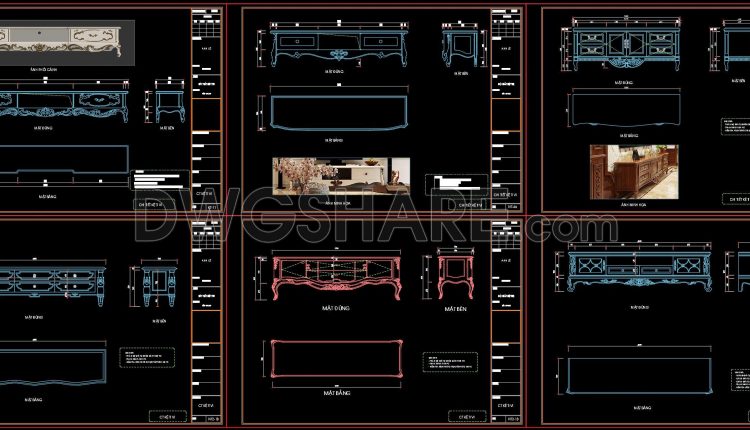 83. Cad Drawings – Classic Style Tv Cabinet Detail Collection