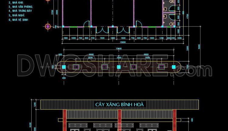 10. Free download of gas station design drawings with a total area of 143 m2 (2)