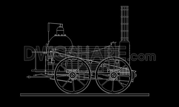 104. Free Download Steam Locomotive AutoCAD Drawings