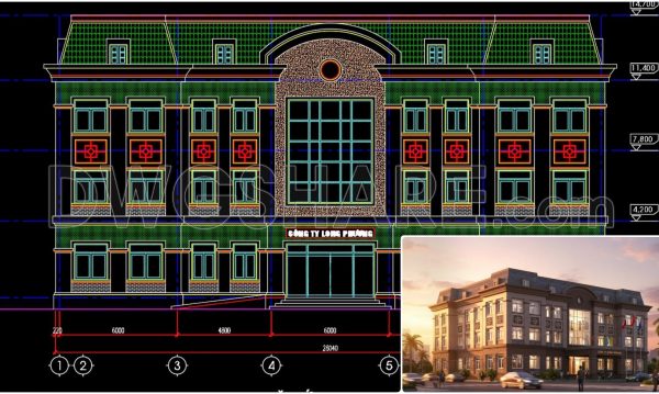 7 months ago
                

                
             566111. Free Download – CAD Elevation Drawing of a 3-Storey Office Building