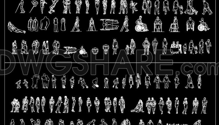 127. Architectural People DWG Library – Walking, Working, Crowd Blocks (1)