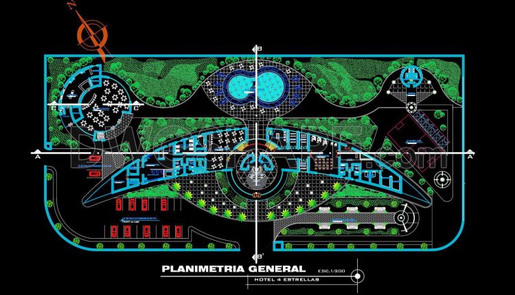 140. Free CAD DWG drawings – Architectural floor plans of a 4-star hotel project (5)