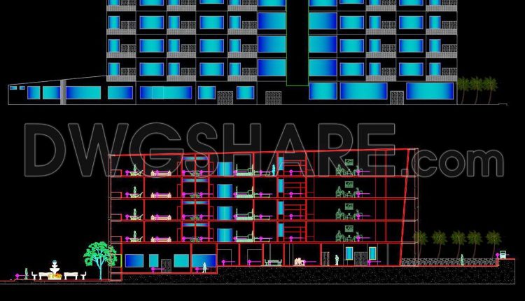 143. Free Download Architectural Drawings of a 3-Star Hotel – AutoCAD DWG (2)