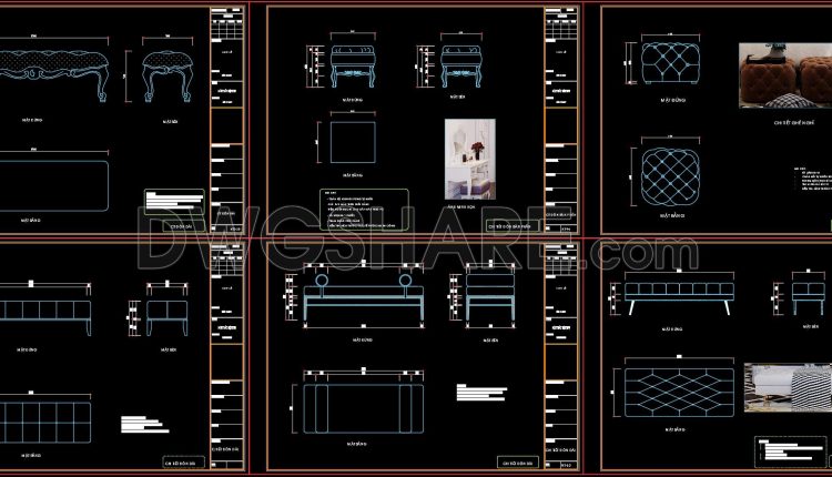 146. Download Bed Bench Cad Shop Drawing Collection (1)