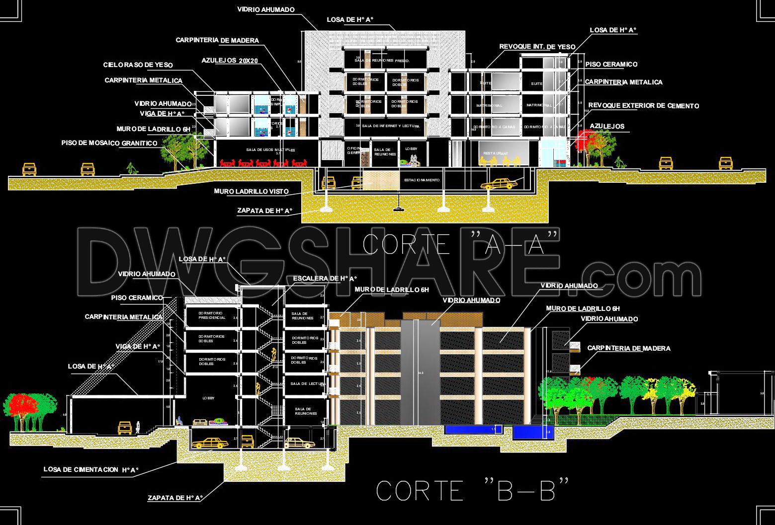 146. Free Download Architectural Drawings of a 5-Star Hotel – AutoCAD DWG (2)