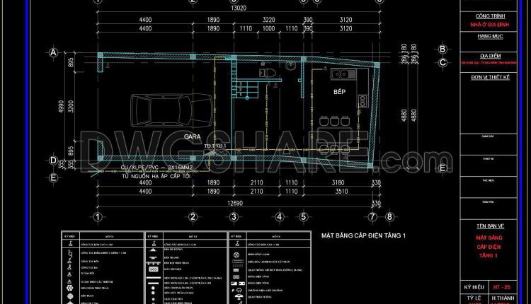 146. Free Download of Mechanical and Electrical Construction Design Drawings for a 3-Story House (3)