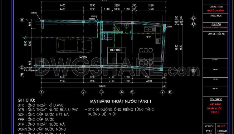 146. Free Download of Mechanical and Electrical Construction Design Drawings for a 3-Story House (1)