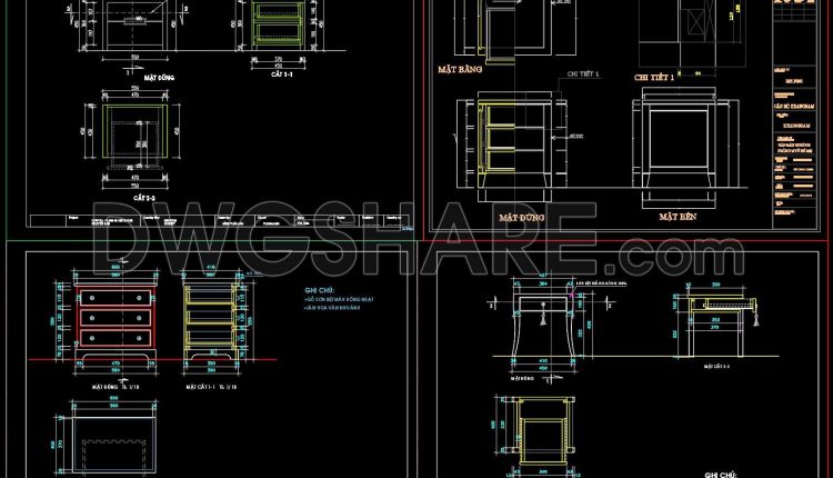 149. Download – Cad Shop Drawing Of Bedside Table
