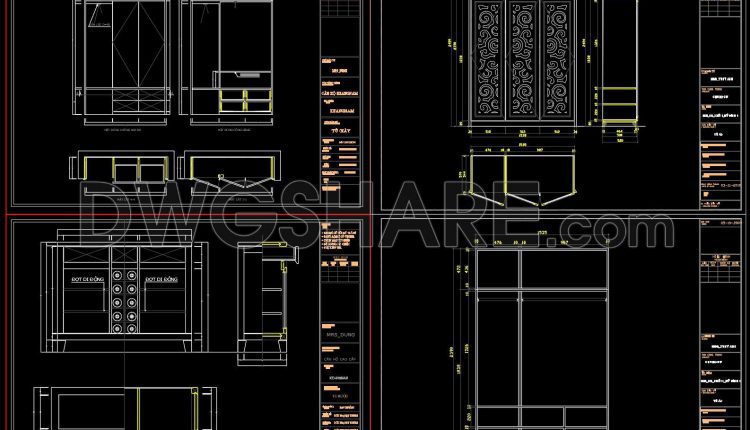 150. Download Classic & Neoclassical Wardrobe Cad Shop Drawings – Detailed Interior Furniture Design (5)