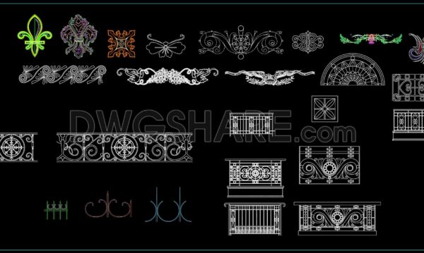 6 months ago
                

                
             582154. Classic Neoclassical Iron Scrollwork CAD Library for Architecture
