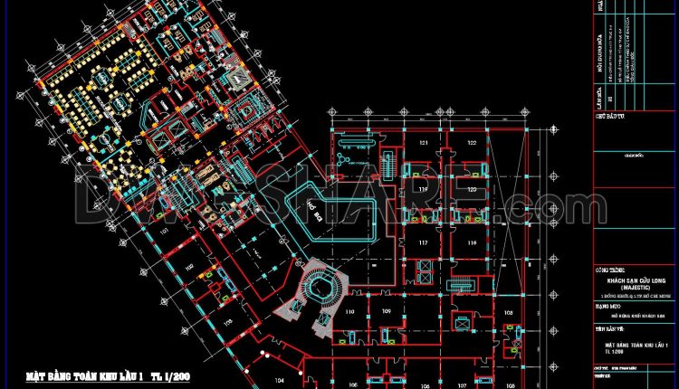 171. Free Download Of The Architectural Floor Plan – Majestic 8-story Hotel (22,400 M2)