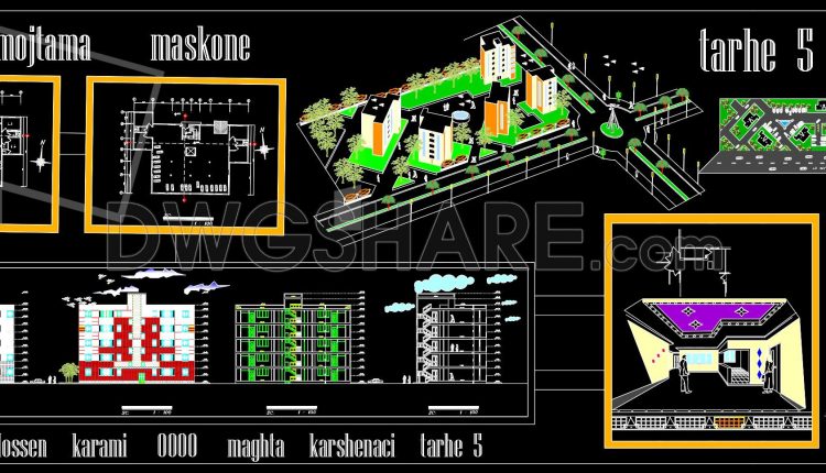 175. Free download CAD drawing Plan 5 of Amir Residential Complex (2)
