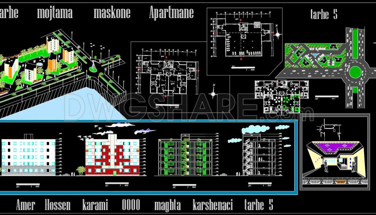175. Free download CAD drawing Plan 5 of Amir Residential Complex (1)