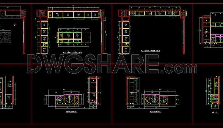 200. Free download CAD technical drawings of kitchen cabinets for the house (1)