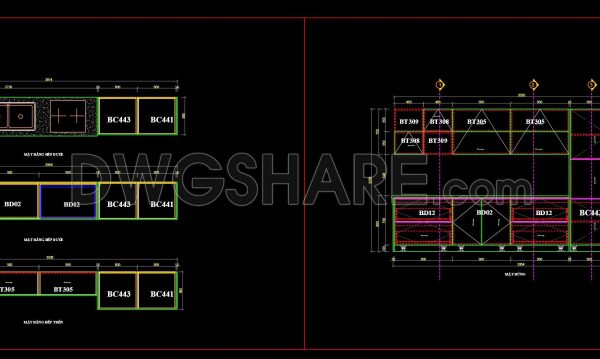 6 months ago
                

                
             261203. Free download CAD technical drawings of kitchen cabinets for the house