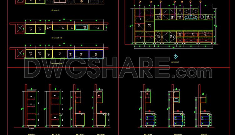 207. Free CAD Kitchen Cabinet Technical Drawings for Residential Projects (1)