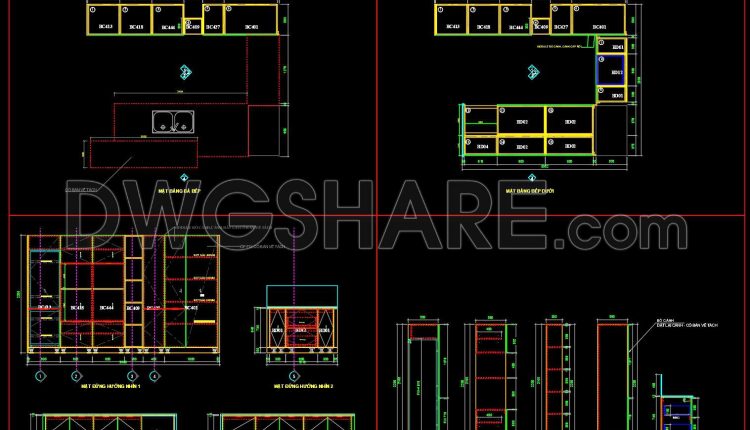 209. Residential Kitchen Cabinet Construction Drawings – Free CAD File (1)